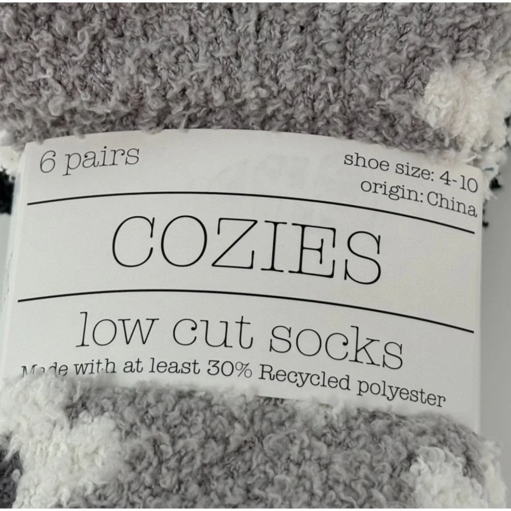 Women's 6 Pack Cozies‎ Low Cut Socks Size 4-10